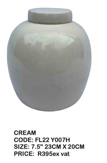 Ginger Jar 7.5"- Cream