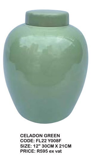 Ginger Jar 12"- Celadon Green